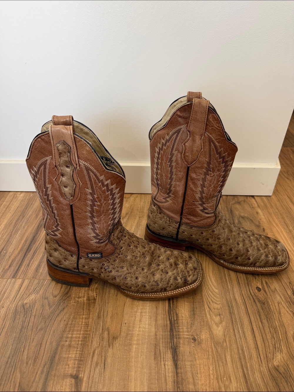 Men's Brown Ostrich Leather Cowboy Boots